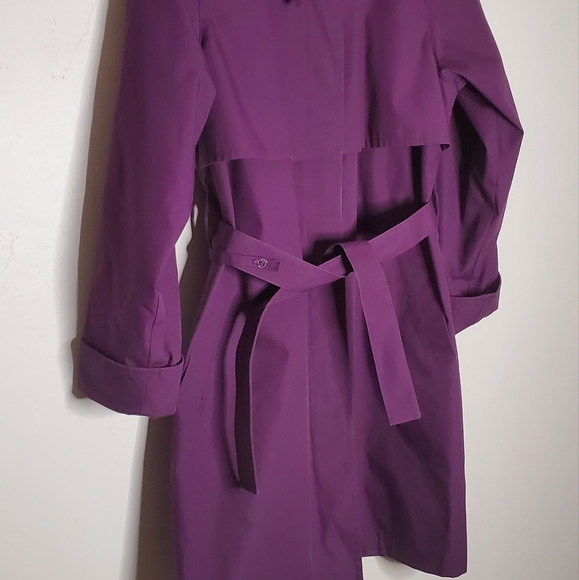 Grape Purple London Fog Single Breasted Trench Coat - Picture 5 of 15